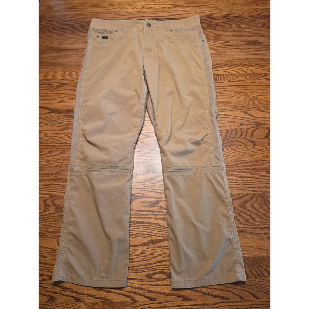 Kuhl Radikl Vented Pants Men's 36x30 (36x29.5) Khaki Tan Gorpcore Hiking *STAIN*